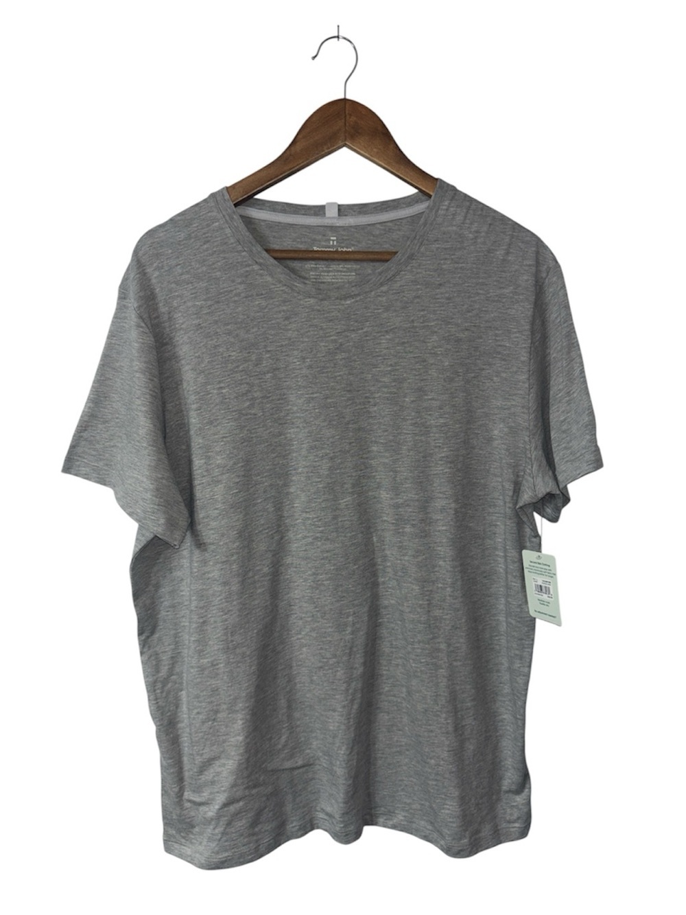 Tommy John Second Skin Heather Grey Short Sleeve Crew Neck Tee Shirt Mens Large